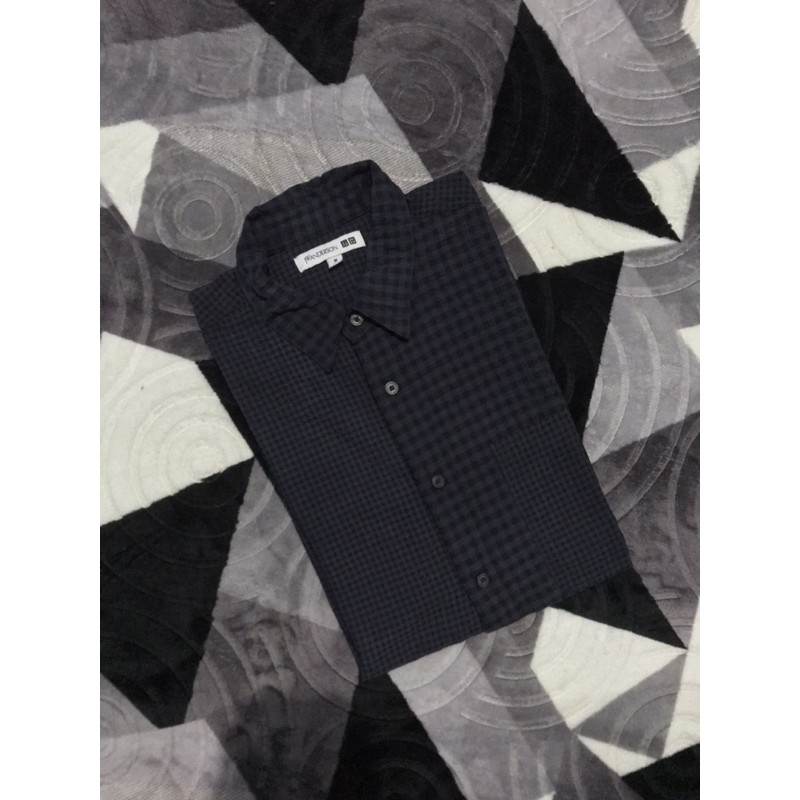 uniqlo x jw anderson seersucker checkered shirt