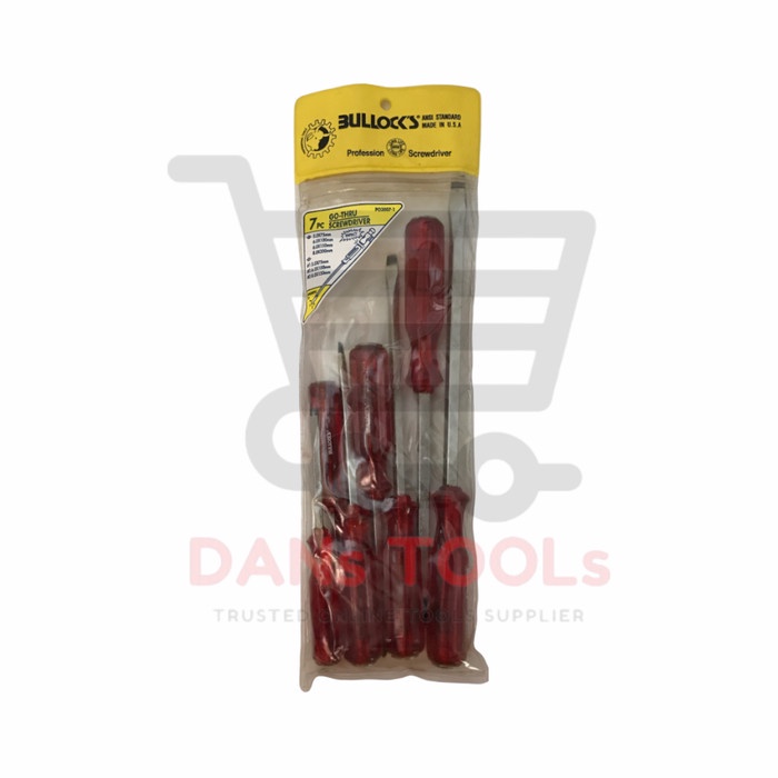 BULLOCKS Obeng Set 7 Pcs - Obeng Tembus - Ketok - Go-Thru Screwdriver