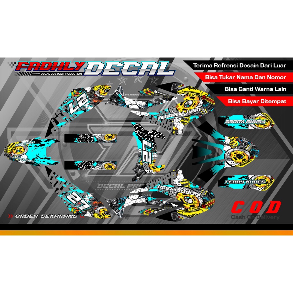 Decal sticker dekal WR 155 Thailook biru dan merah stiker fullbody keren