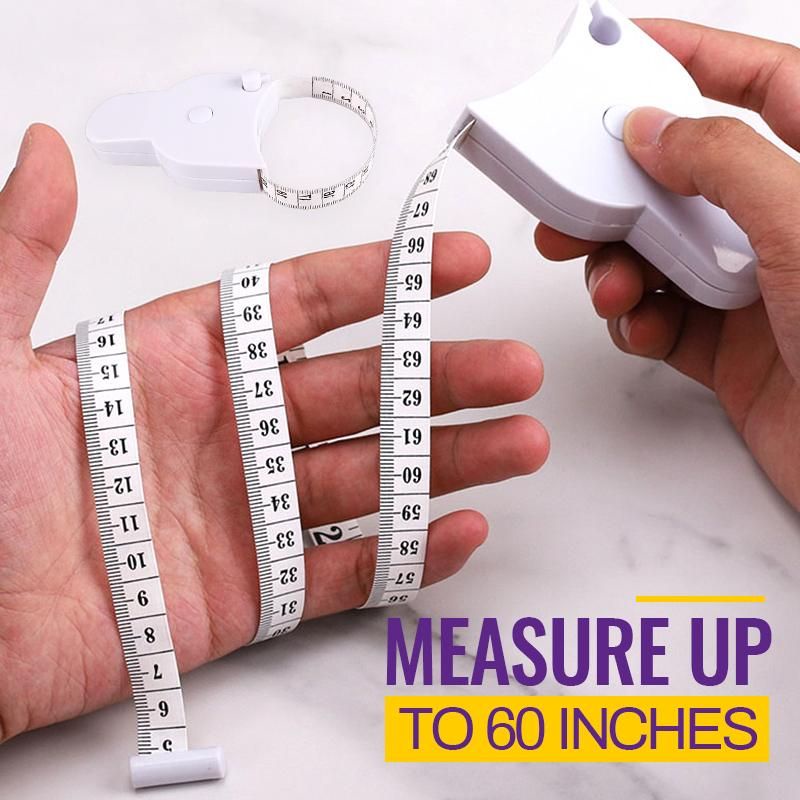 150cm Waist Ruler Meteran Gulung Mini Putar Otomatis Alat Ukur Badan Meteran Y Type Ergonomis Untuk Fitness