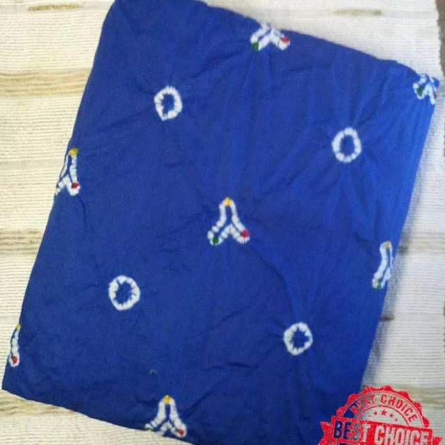 Kain Batik Jumput Jumputan Solo Cengkeh Seragam Kantor Sekolah Warna Biru