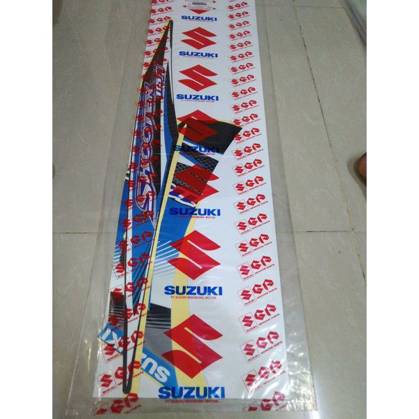 STIKER BODI STRIPING SHOOTER FI BIRU ORIGINAL SUZUKI