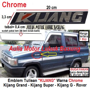 emblem samping tulisan kijang chrome toyota kijang super kijang grand kijang g kijang rover - 1 biji