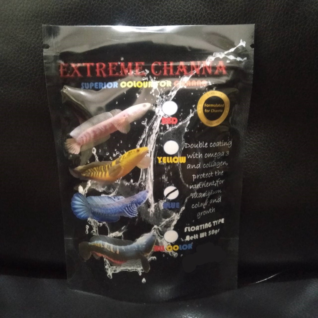 EXTREME CHANNA ALL COLOR SIZE S 50GR PAKAN IKAN CHANNA / MAKANAN IKAN CHANNA