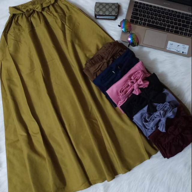 Rok Payung Polos - Rok Big Size - Bahan Katun