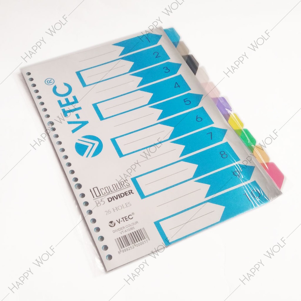 

Pembatas / Divider Binder V-Tec B5 , 26 Holes , 10 Tabs