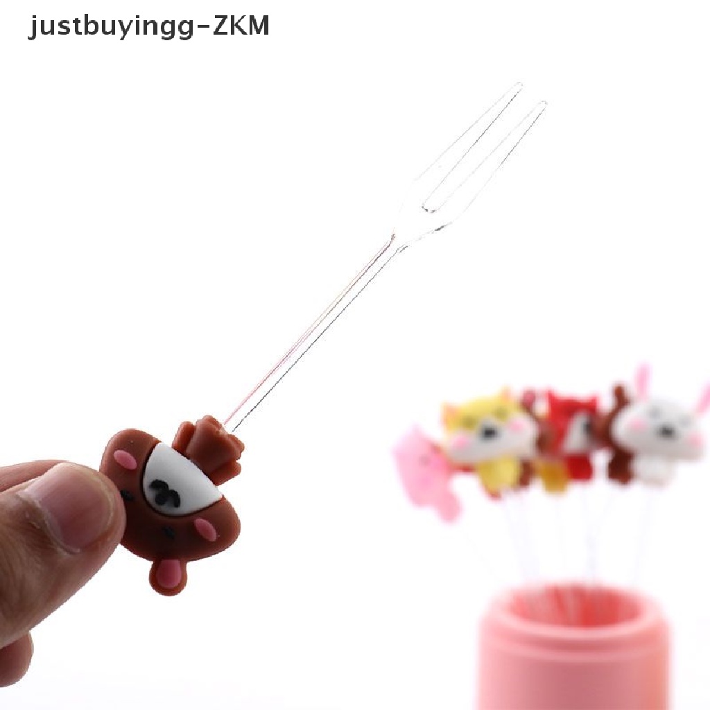 [justbuyingg] 8pcs Lunch Cartoon Kid Fruit Fork Princess Snack Cake Dessert Toothpick Bento [zkm]