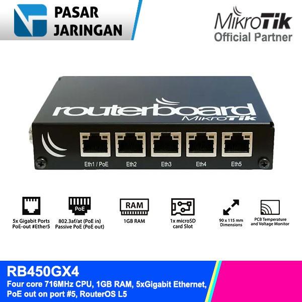 Mikrotik RB450Gx4 Router Indoor RouterOS