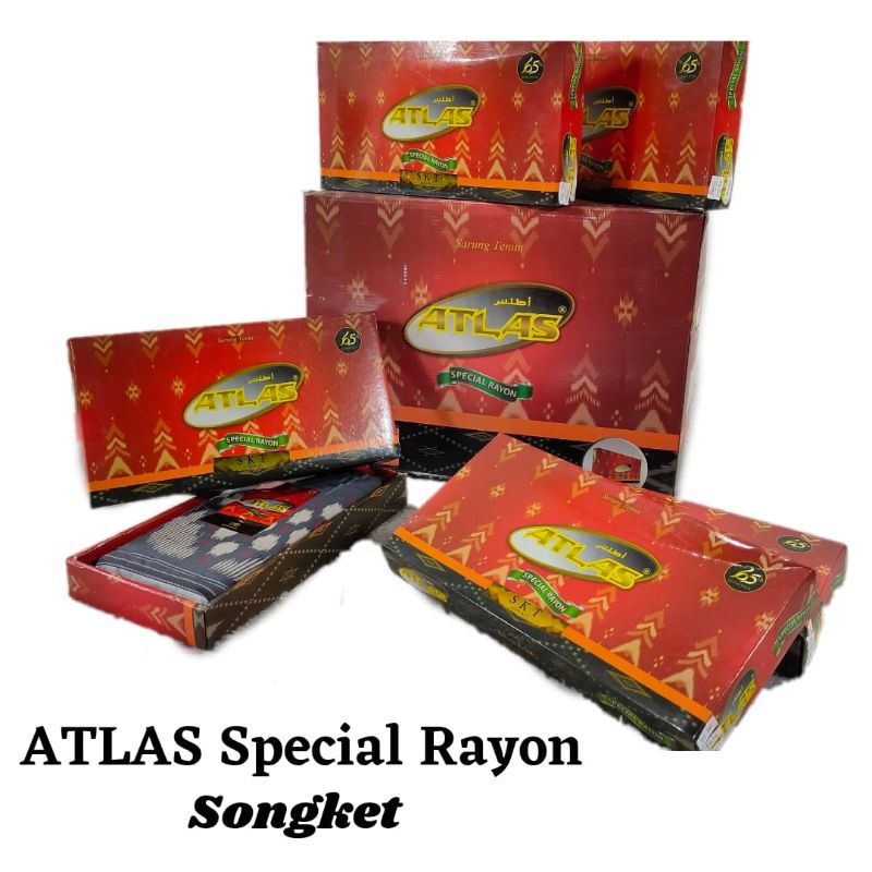 Sarung Atlas Special Rayon Songket Kembang Silver Ecer Grosir