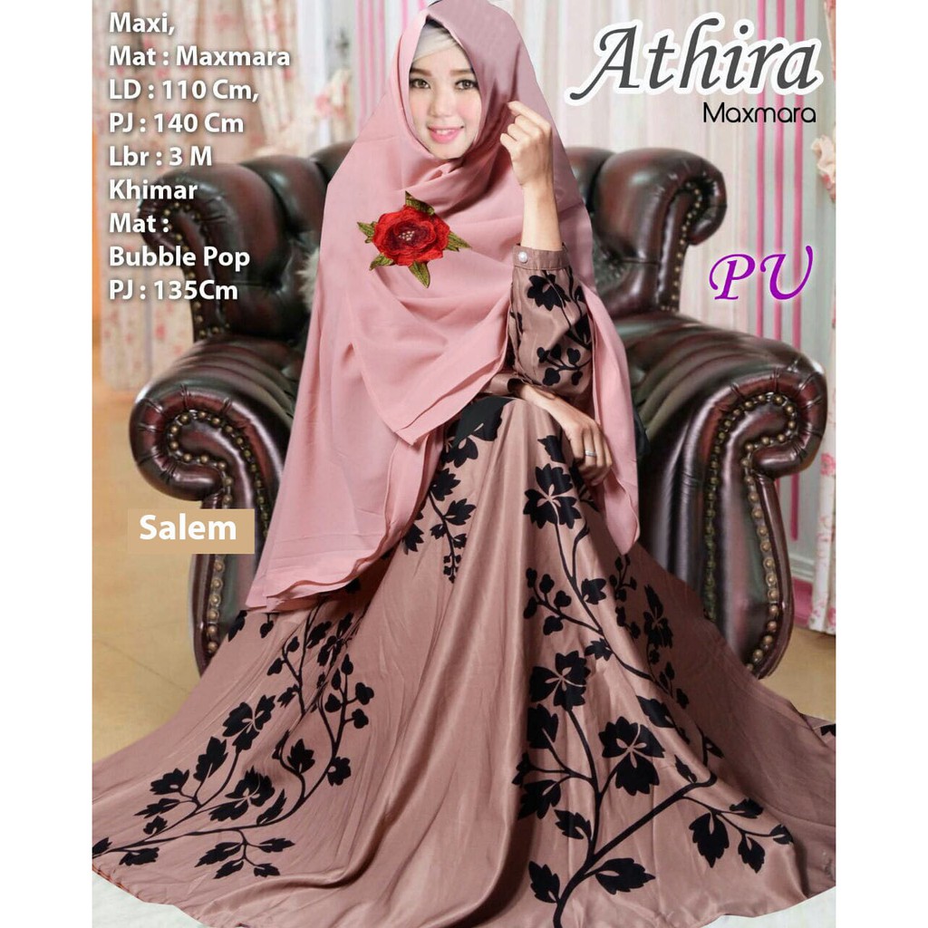 HOPYLOVY - GAMIS WANITA MAXMARA ATHIRA + TERMASUK KERUDUNG BERGO