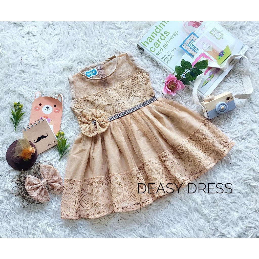 Deasy Dress/Dress Brukat Model Terbaru/Dress Cantik Wanita Warna Coksu/Dress Terkini/Dress Murah/Dre