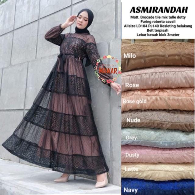 Asmirandah Dress brokat bridal tile mewah cantik terbaru fashion muslim modern kekinian