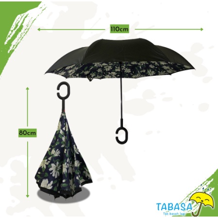 TABASA Payung Kazbrella Terbalik Motif Fashion Unik Cantik Ke12