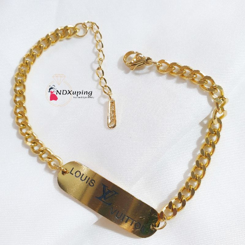 Gelang Rantai Titanium Gold Dan Rosegold N05022201