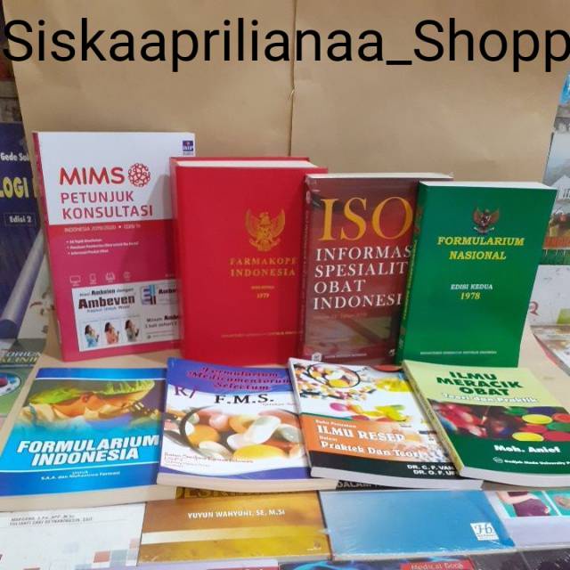 Paket Buku SMK FARMASI TERMURAH FI3,MIMS, ISO, ForNas, FOI, FMS, IlmuResepVanduin,IMO