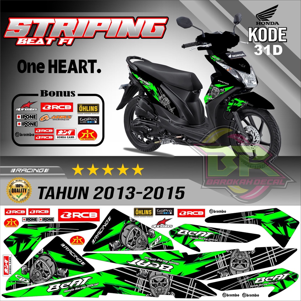 Striping Beat Fi 2013-2016 Stiker Lis Motor Beat Variasi kode 31