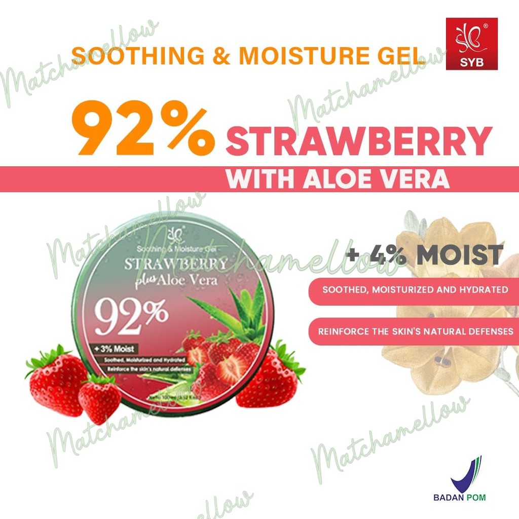❄️MATCHA❄️ NEW SYB SOOTHING &amp; MOISTURE GEL ALOE VERA PLUS STRAWBERRY / shooting gel bpom