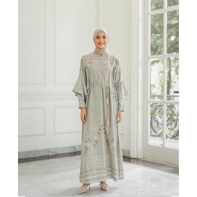 Gaudy dress sage by geulis siap kirim