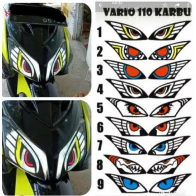 Sticker lampu mata vario 110 carbu