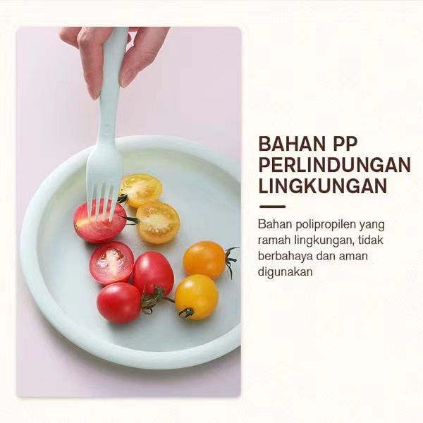 Sendok Garpu Pisau Makan Set Plastik Microwave Samono STW04T BFA Free Anti Panas