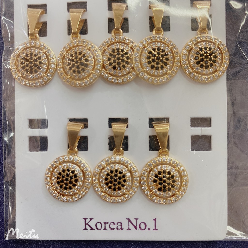 emas pasangan fashion putih bulat geometris anting liontin
