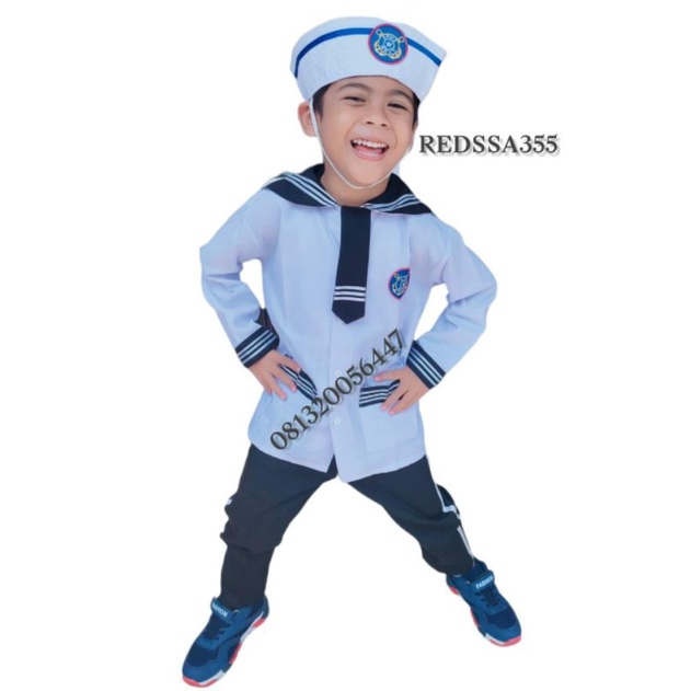 Seragam baju Nahkoda/popeye anak