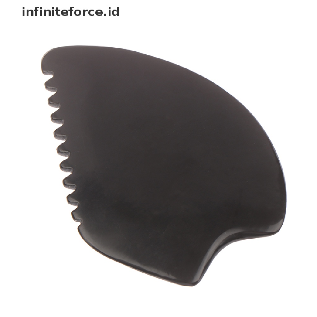 (infiniteforce.id) 1pc Alat Pijat Gua Sha Bahan Batu Bian Alami Warna Hitam