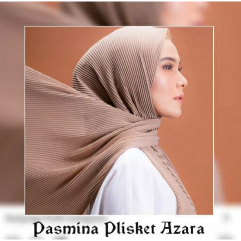 PASHMINA FULL PLISKET/LIDI CERUTY PREMIUM (KERUDUNG/JILBAB) BY AZARA 180X90 CM part 1