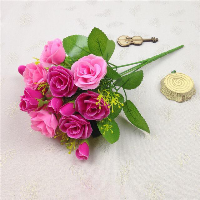 COD BUNGA MAWAR BUNGA TANGKAI PLASTIK BUNGA ARTIFISIAL BUNGA PAJANGAN BUNGA HIASAN BT9018-ROSE