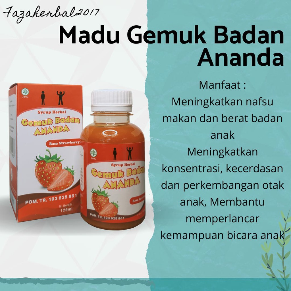 Syrup Gemuk Badan Ananda Rasa Strawberry