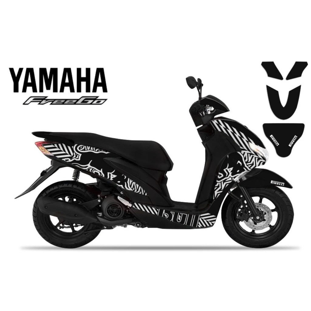 DECAL STIKER  DEKAL STRIPING MOTOR  YAMAHA FREEGO  BLACK 