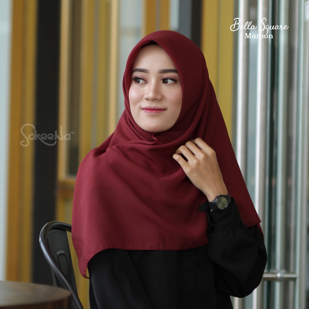 Diskon Bella Square Dark Maroon