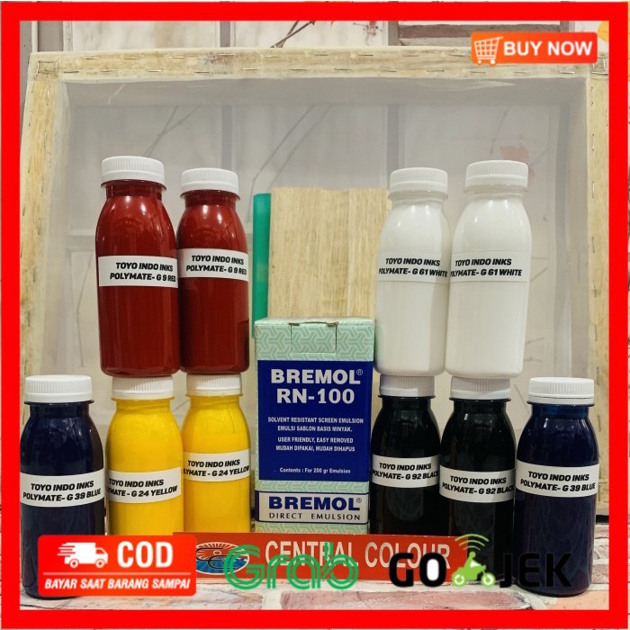 

(BISA COD) Paket Pemula Sablon Plastik Murah Tinta Toyo Indo Polymate Screen T120