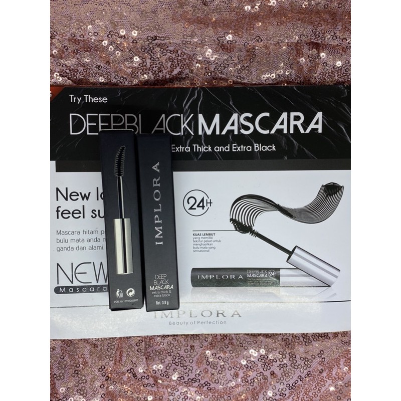 ✿ELYSABETHME✿  Implora deep black mascara maskara waterproof hitam fiber super hitam waterproof transferproof