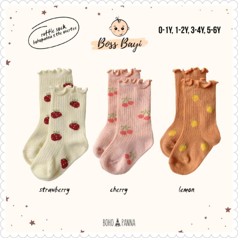 BOHOPANNAxTHE OVERTEE - Basic / Ruffle Sock - Kaos Kaki Anak Motif