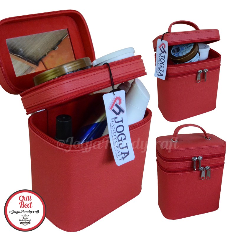 Full Red Make Up Case / Tas Tempat Kosmetik