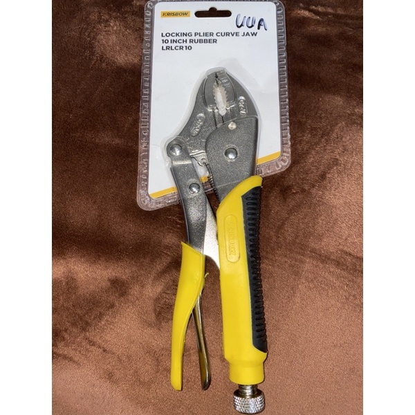 Tang Buaya / Locking Plier Curve Jaw Rubber Handle 10&quot; (Krisbow)