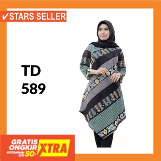  BAJU  OUTER PANJANG  MUSLIM WANITA  TUNIK RAJUT  ATASAN BATIK 