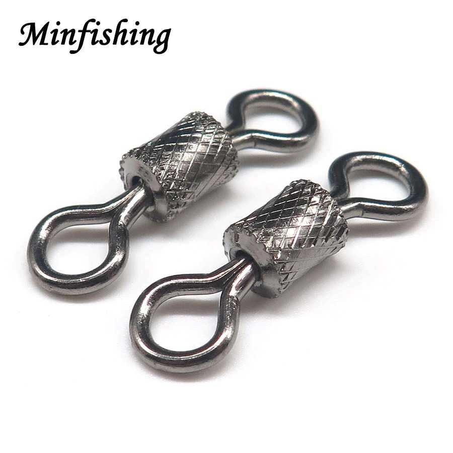 GIJ - Minfishing Konektor Kail Pancing Rolling Swivel Fishing 100PCS