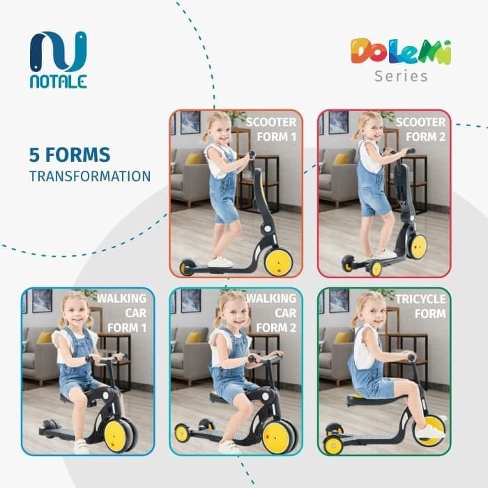 Sepeda Skuter Anak Notale Dolemi Series 5 in 1 Kids Scooter