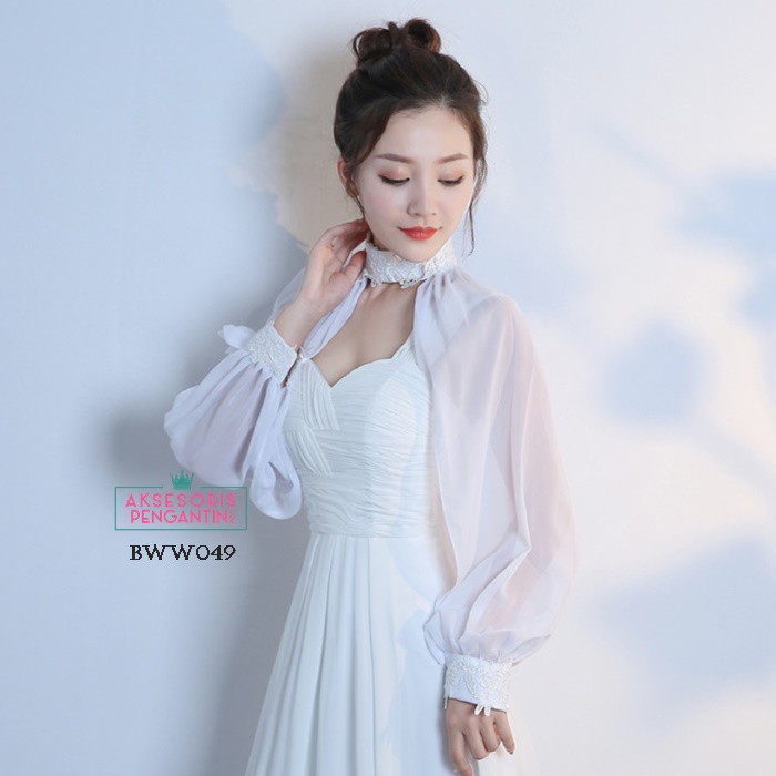 [BISA COD] ASESORIS PENGANTIN PESTA BOLERO WANITA KOREA MODERN LACE BWW049