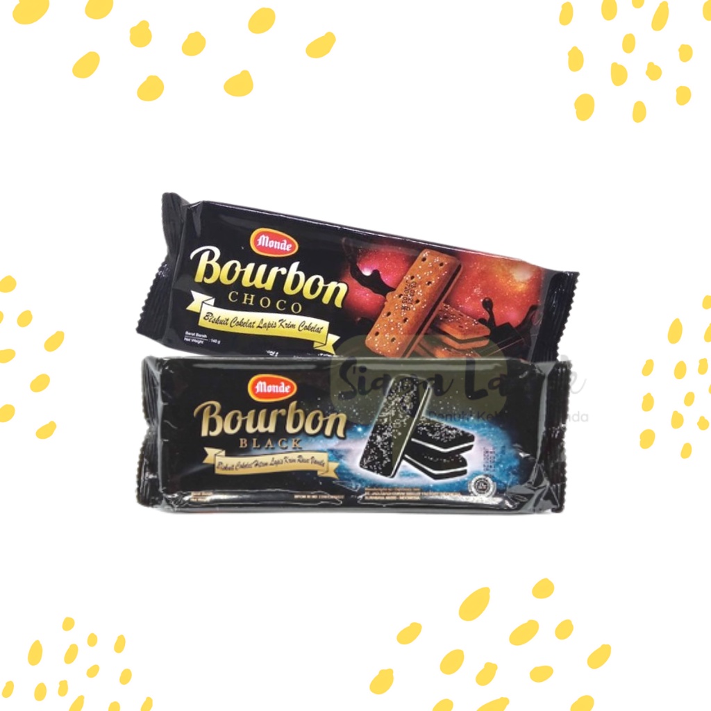 Bourbon Monde Biskuit Cokelat Lapis Krim Coklat - Vanilla 140gr