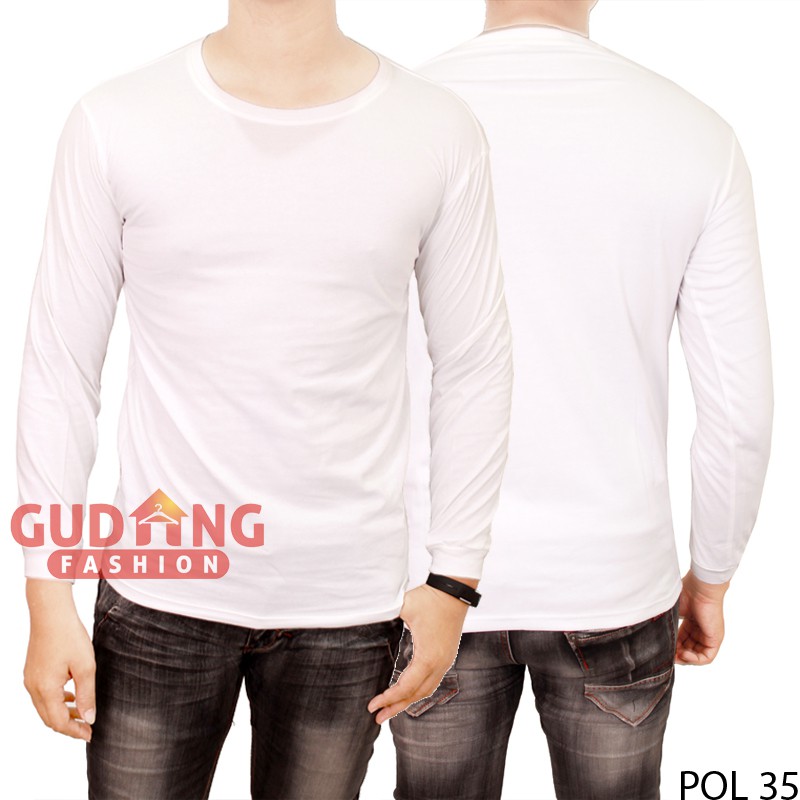 Kaos Panjang Polos Pria Oneck / Basic Tshirt 100% Cotton Combed - Banyak Pilihan Warna POL (COMB)