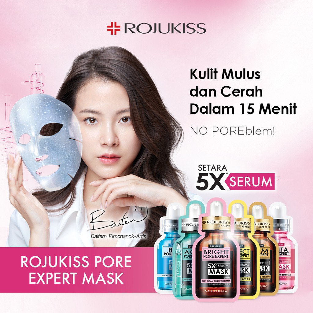 Rojukiss Firm Pore Expert 5X Serum Mask Menyamarkan Garis Halus Kulit Terasa Lembut