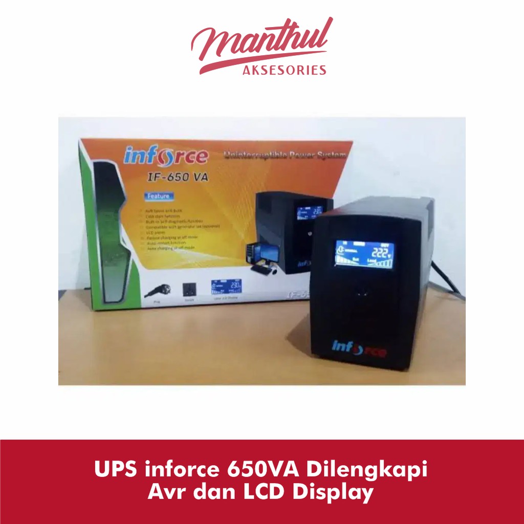 UPS inforce 650VA Dilengkapi Avr dan LCD Display