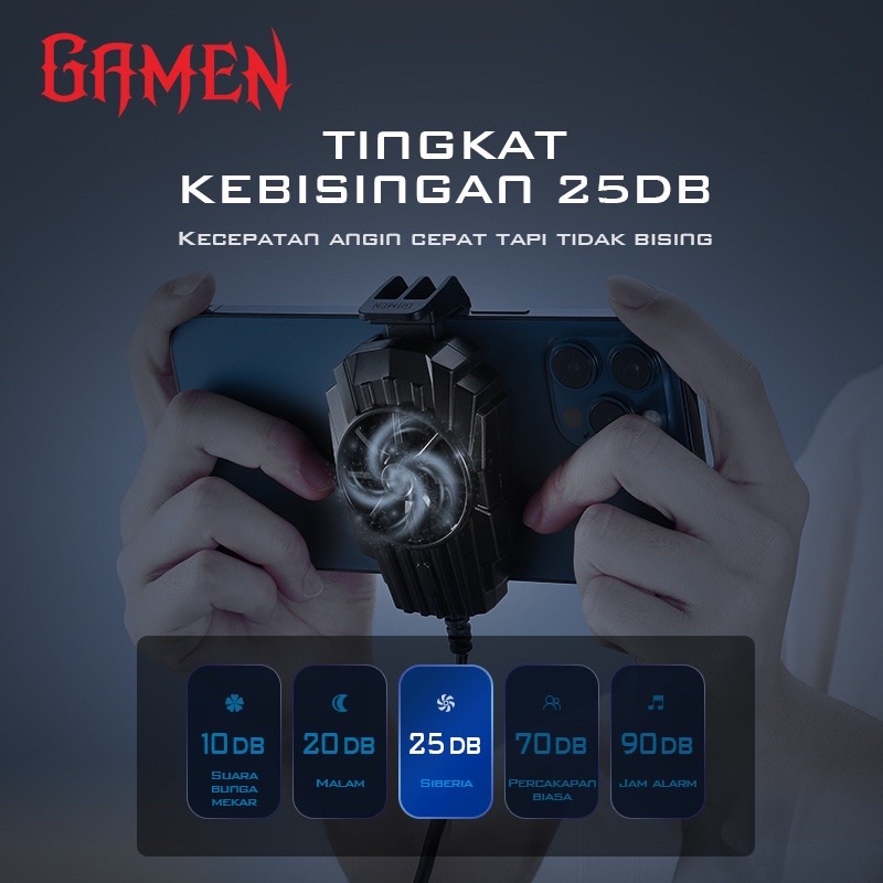 GAMEN Fan Cooler Radiator Pendingin HP Cooling Fan Gaming GMR01 Original - Garansi 1 Tahun Smartphone Cooling Fan Kipas Pendingin Radiator Cooler Pendingin Handphone Fan