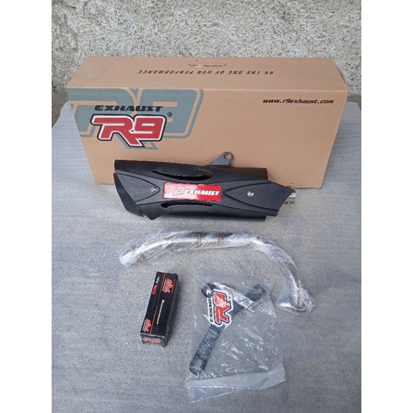 knalpot r9 misano ss series standar racing beat carbu,fi,espe,new 2019,scoopy lama