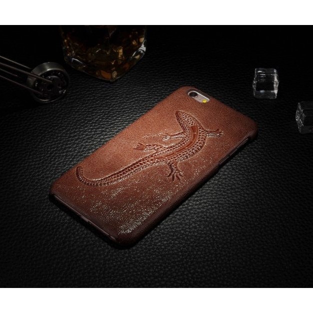 FOR IPHONE 6 6S, 6+ 6S+ PLUS - LUXURY ROYAL RETRO 3D LIZARD LEATHER HARD CASE CASING