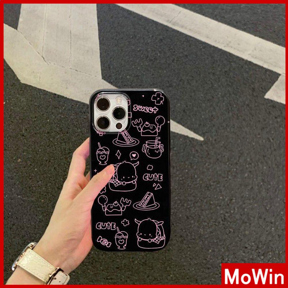 For iPhone 14 Pro Max iPhone Case TPU Soft Case Shiny Black Shockproof Protection Camera Cartoon Cute Compatible For iPhone 13 Pro max 12 Pro Max 11 Pro max xr xs max 7Plus 7 8