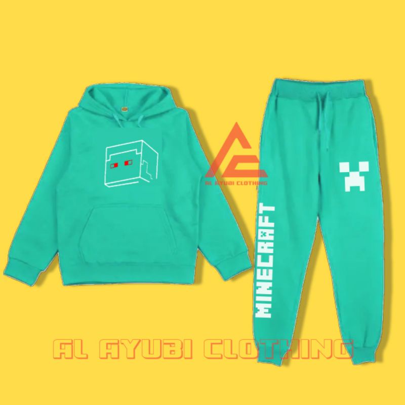 Jaket Hoodie Anak / Celana Jogger Anak MINECRAFT Setelan